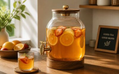 This tea dispenser keeps your brew hot and cold.